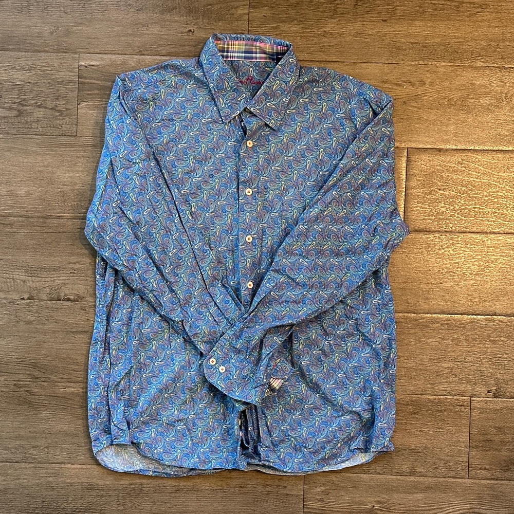 Alan Flusser Blue Multicolor Paisley Shirt